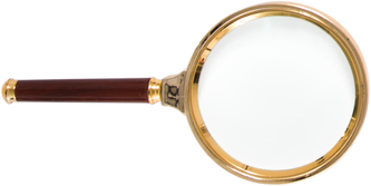 Golden Magnifying Glass with Wooden Handle